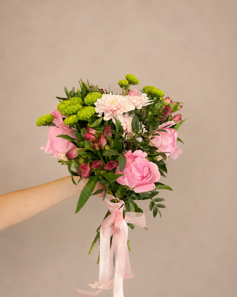 Amouria Blumen Klagenfurt Kärnten Lieferung online bestellen Blumenstrauß Chrysanthemen Pfingstrosen