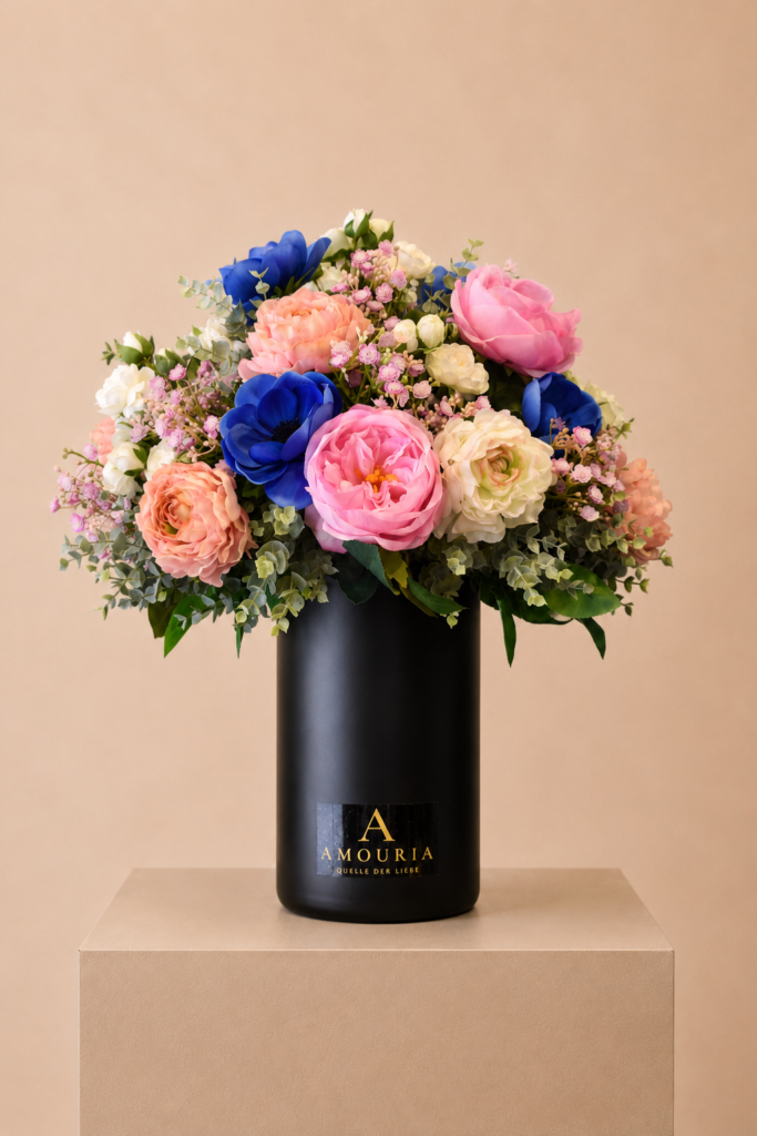 Amouria Blumen Klagenfurt Kärnten Lieferung online bestellen Blumenstrauß Anemone Sprayrosen Pfingstrosen