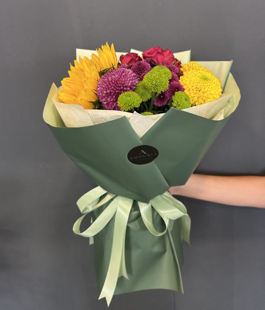 Amouria Blumen Klagenfurt Kärnten Lieferung online bestellen Blumenstrauß Sunny Bliss, Chrysanthemen